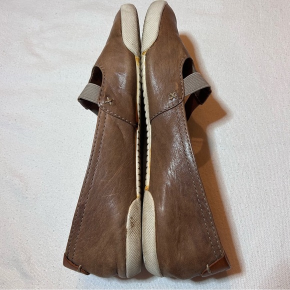 Frye Melanie Leather T Strap Flats Brown Casual Cowgirl 7.5 - Picture 3 of 6